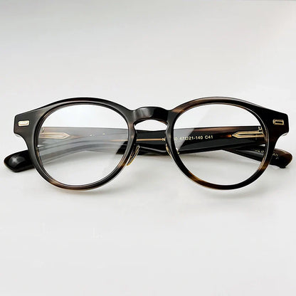 Classic Retro Round Glasses Frame Men Top Quality Acetate Trendy Eyeglasses for Women Handmade Vintage Thick Frame Eyewear