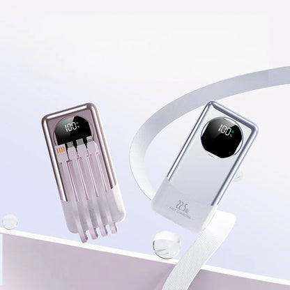120W 20000mAh Super Fast Charging Power Bank Smart Digital Display with Built-in Four Cables and Type-C Fast Charging