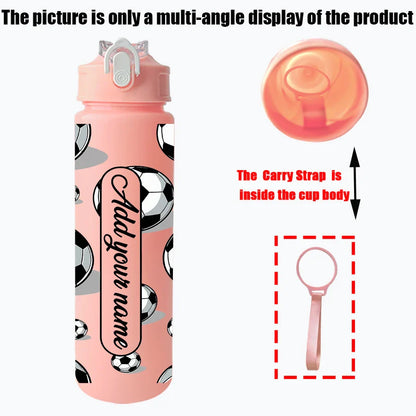 1 customized 25-ounce football-themed water bottle with personalized name and leak-proof design. This sports cup is for family a