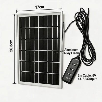 10W 5V Solar Battery Charger For Security Camera Portable Solar Power Panel With Micro USB Type-C Output Solar Panel Charger Kit