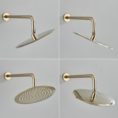Brushed Gold Shower Faucet Embedded In 2 Ways Shower Mixers Wall Mounted Rainfall Bathroom Shower Tap Stainless Steel Head