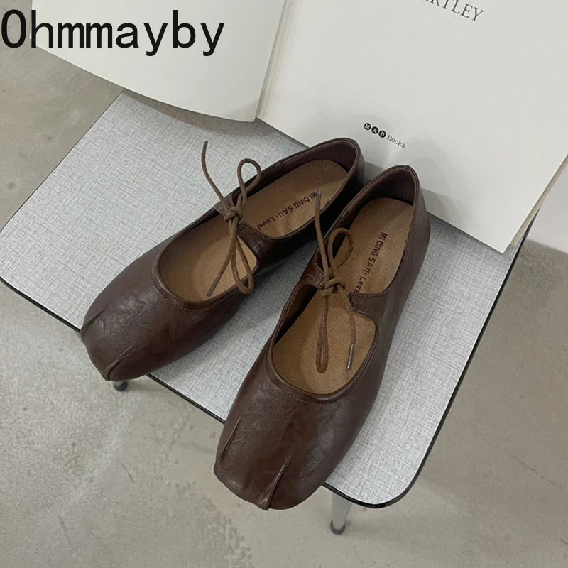 2026 Designer Spring Women Ballet Flats Casual Shallow Butterfly-knot Shoes Soft Sole Women's Elegant Leather Dress Shoes