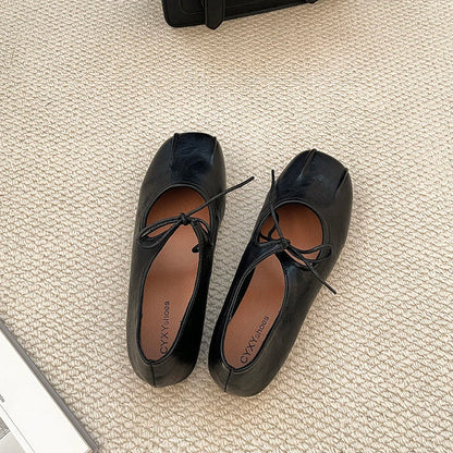 2026 Designer Spring Women Ballet Flats Casual Shallow Butterfly-knot Shoes Soft Sole Women's Elegant Leather Dress Shoes