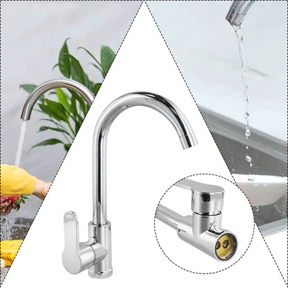 Bathroom Faucet Polished Chrome Plated Swivel Basin Sink Cold Hot Mixer Tap Kitchen Faucet, Sink Vertical Faucet New