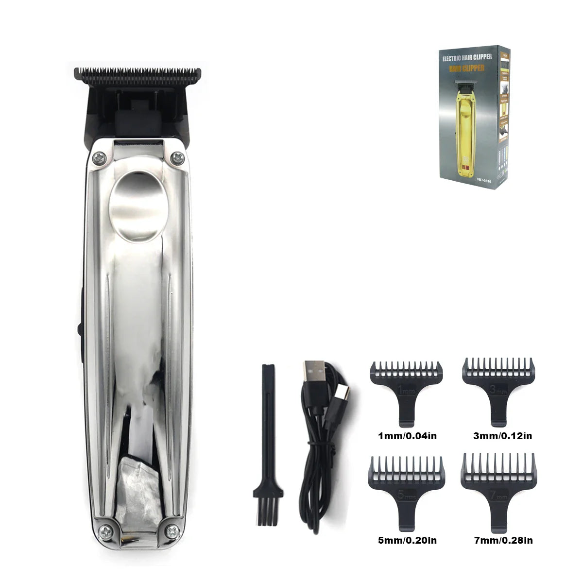 Beard Trimmer for Men with DLC Blade T-Blade Zero Gapped 8000RPM 5W Low Noise Cordless Professional Hair Trimmer Machine Barber