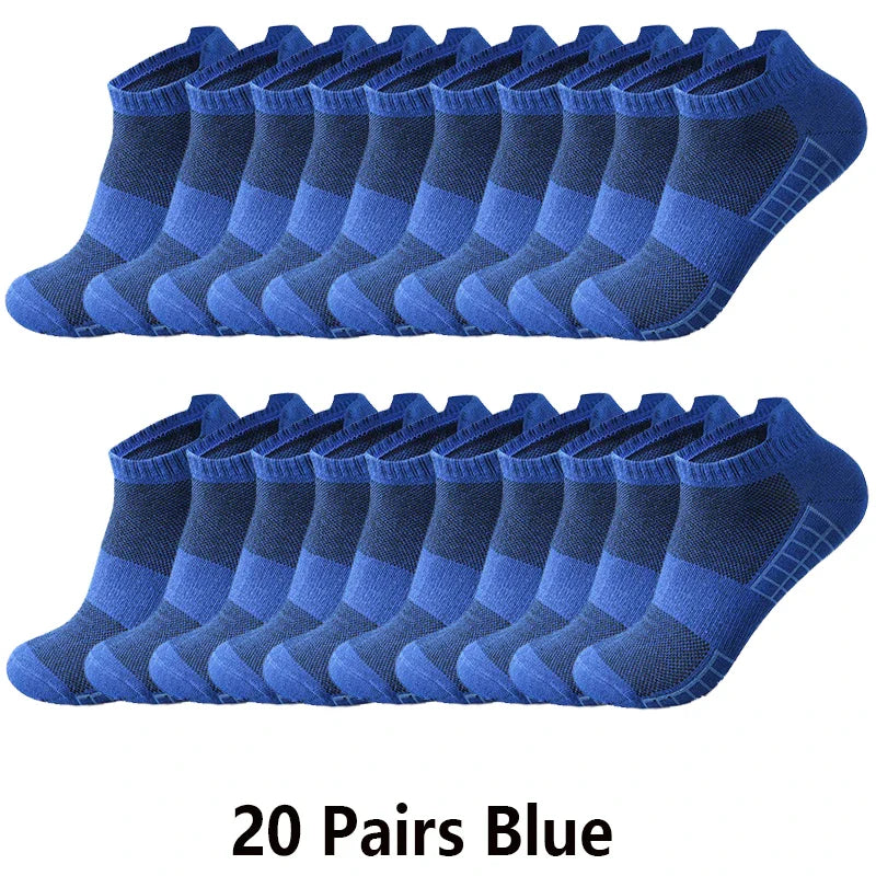 10/20 Pairs Ankle Socks Men Women Mesh Breathable Cotton Couple Student Ear thletic Sports Running Solid Color Boat Socks Summer