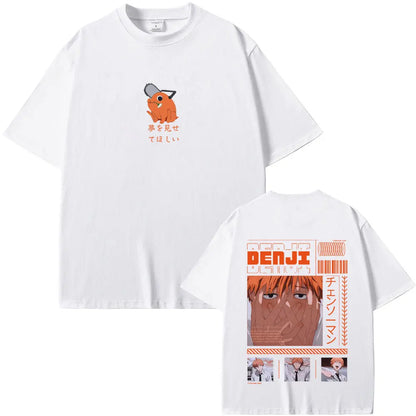 Anime Chainsaw Man T-shirt Cartoon Denji Pochita Funny Graphic T Shirts Tops Men Women Manga Casual Oversized Tshirt Streetwear
