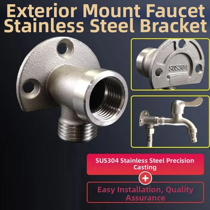 Bathroom Faucet Fixed Base Stainless Steel Wall Mount Faucet Bracket Shower Inlet Outlet Mix Water Valve Parts