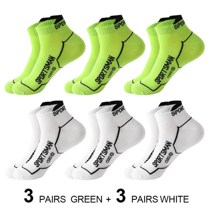 6 Pairs/Lot Spring Summer Men's Sports Running Socks Protective Ankle Socks Thin Breathable Deodorant Fitness Short Socks 38-44