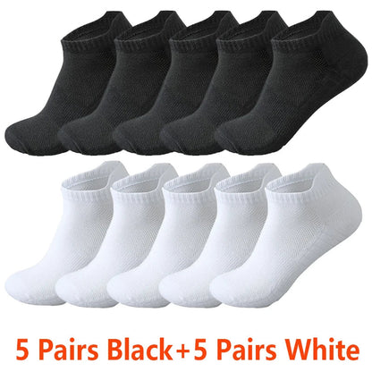 10/20 Pairs Ankle Socks Men Women Mesh Breathable Cotton Couple Student Ear thletic Sports Running Solid Color Boat Socks Summer