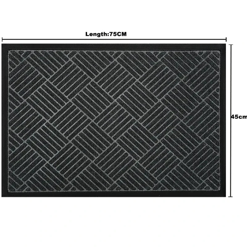 Doormat Non Slip Waterproof Dustproof Carpet Bath Mat Rubber Indoor Outdoor Rug Durable Home Hotel Entrance Doormat 75*45cm