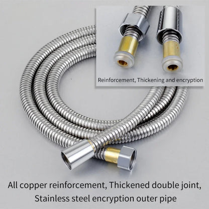 1.5/2M Stainless Steel Black/Silver Hose Extended Tube Bathroom Shower Water Pipe Drawer Bathroom Accessories Pipes