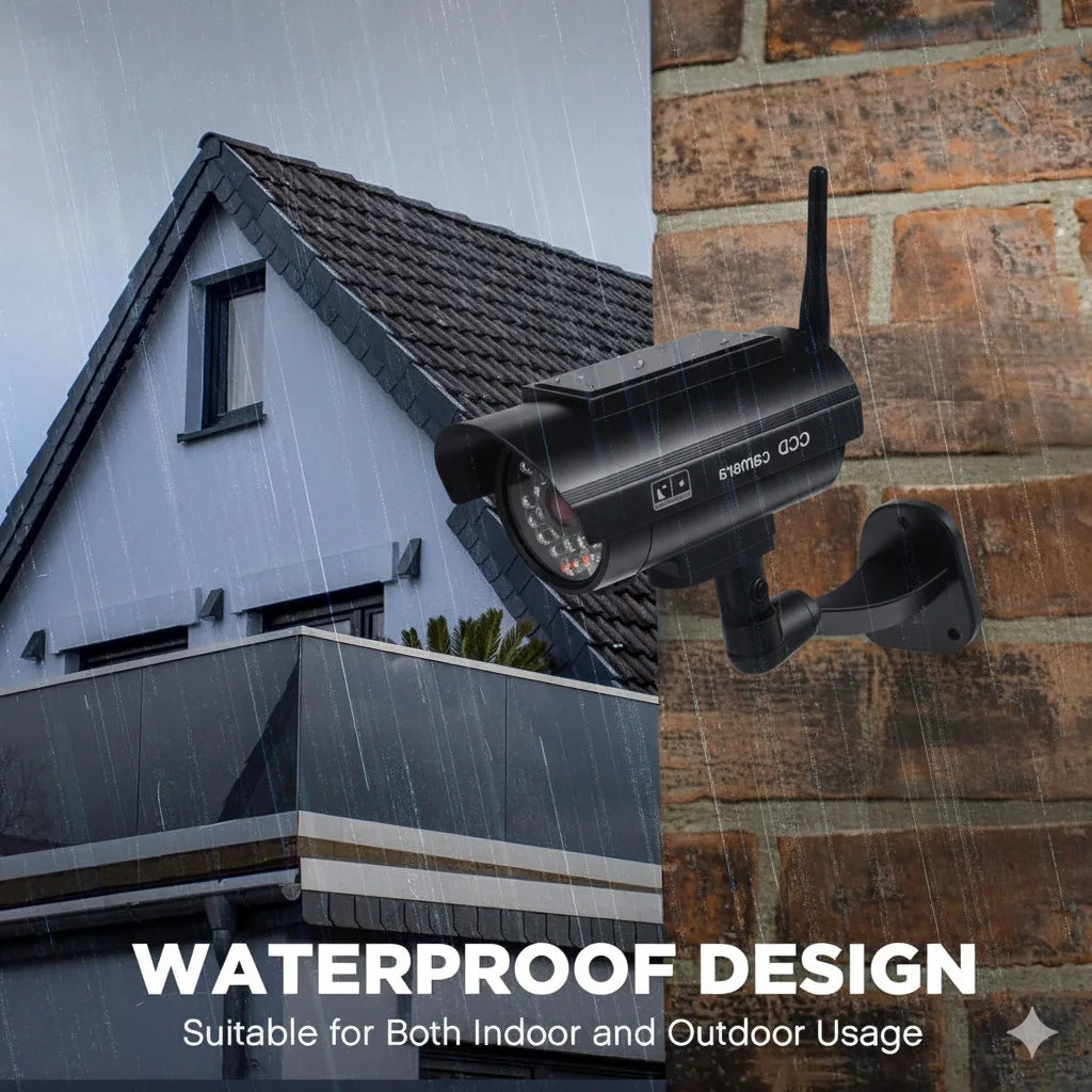Dummy Camera With Antena Solar Powered Waterproof Fake Camera Red Flashing Led Scare The Thief Home Surveillance Security System