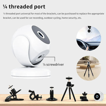 1080P Smart WiFi Camera Mini Wireless Security Camera Indoor Outdoor Wireless Camera 170° Wide Angle Lens Built-in Battery Night