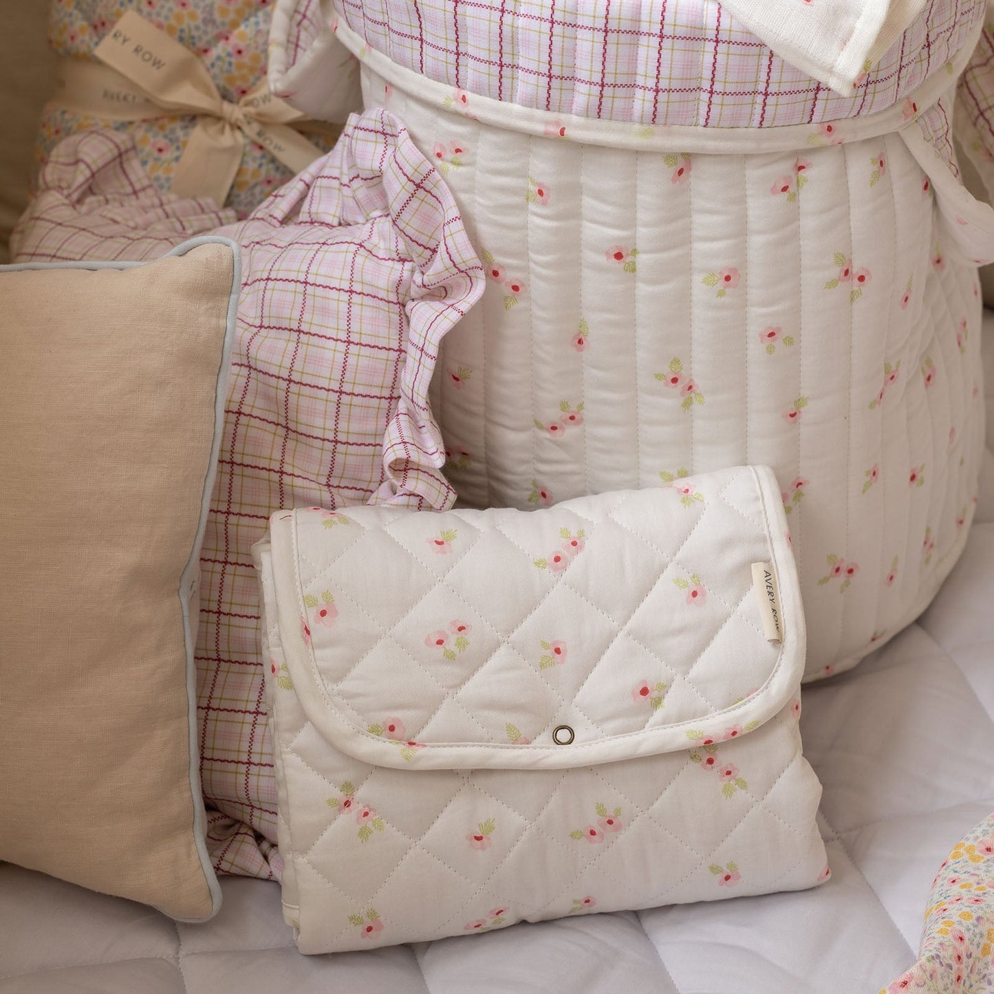 Avery Row Large Quilted Storage Basket - Anemone