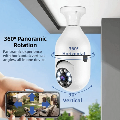 360 Degree Light Bulb Security Camera Full Color Night Vision 5GHz WiFi Surveillance Camera Automatic Human Tracking