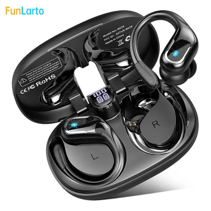 Deep Bass Wireless Headphones Earbuds Bluetooth 5.3 TWS Earphones in-Ear LED Display Waterproof Earphones for Work Gym Sports