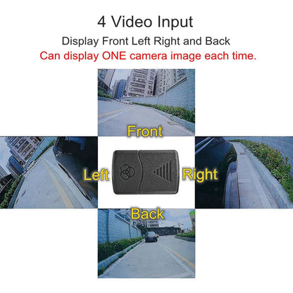 DIYSECUR 4 Cameras In 1 Video Control Image Combiner Channel Converter Box for Car Driving System Front Rear Left Right View