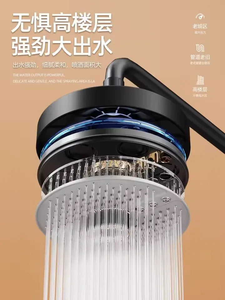 2025 New 5 Modes Large Flow Rainfall Shower Head Supercharge Shower High Pressure Top Spray Rain Showerhead Bathroom Accessories