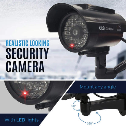 Dummy Camera With Antena Solar Powered Waterproof Fake Camera Red Flashing Led Scare The Thief Home Surveillance Security System