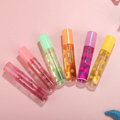 1pcs Lip Hydrating Roll-on Fruit Essence Lip Balm Lip Oil Moisturizing Mirror Lip Gloss Transparent Lipstick Primer Makeup