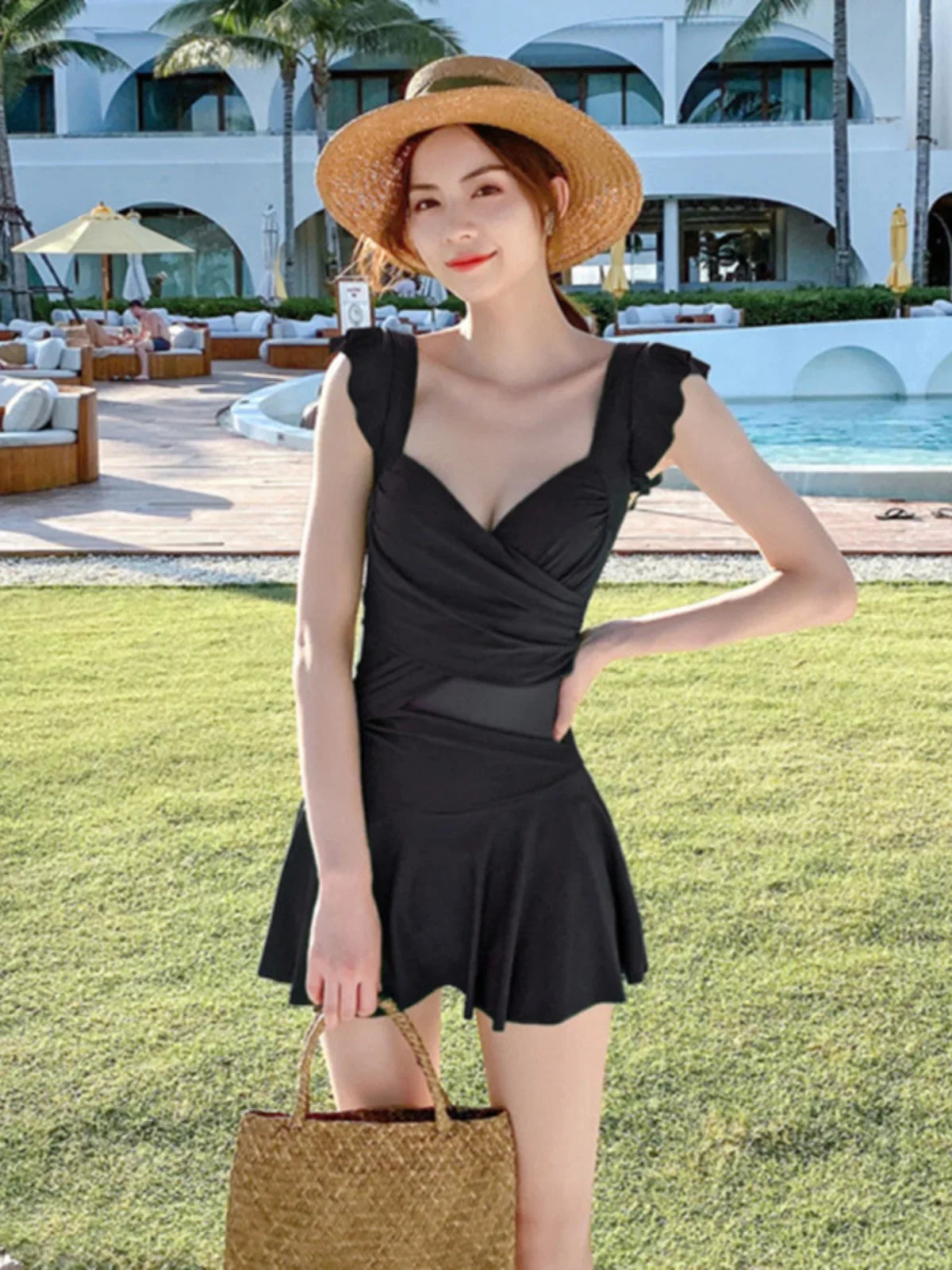 Conservative Skirt Style  Swimsuit for Women Summer New Arrival Thermal Spring Bathing Slimming Coverage plus Size