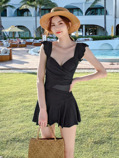 Conservative Skirt Style  Swimsuit for Women Summer New Arrival Thermal Spring Bathing Slimming Coverage plus Size