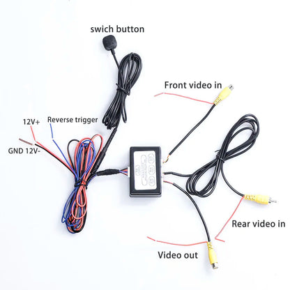 Car Parking Camera Video Channel Converter Auto Switch Front /View Side/Rearview Rear View Control Box with Manual