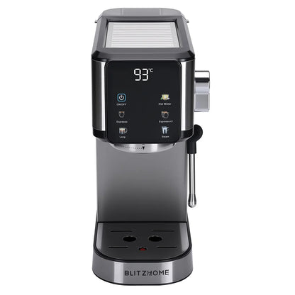 BlitzHome CM5105 Semi-Automatic Espresso Coffee Machine 20Bar 1350W with Touchscreen Control Cup Warmer 1L Removable Water Tank