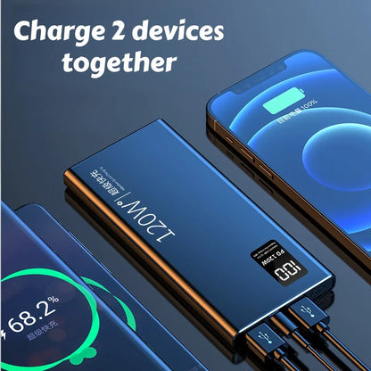 30000mAh PD18W 120W Power Bank Super Fast Charging Large capacity Portable Battery Charger Digital Display For iPhone Xiaomi