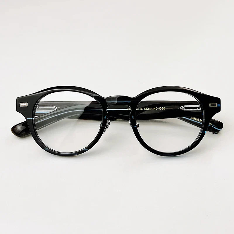 Classic Retro Round Glasses Frame Men Top Quality Acetate Trendy Eyeglasses for Women Handmade Vintage Thick Frame Eyewear