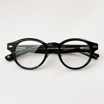 Classic Retro Round Glasses Frame Men Top Quality Acetate Trendy Eyeglasses for Women Handmade Vintage Thick Frame Eyewear