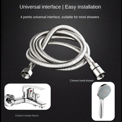1.5/2M Stainless Steel Black/Silver Hose Extended Tube Bathroom Shower Water Pipe Drawer Bathroom Accessories Pipes
