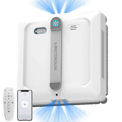2026 Robot Window Vacuum Cleaner Liectroux S9, 9000Pa,2 Roller Brush,6-Way Water Spray,APP Control,Smart Glass Wall Cleaning