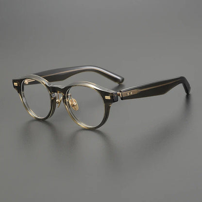 Classic Retro Round Glasses Frame Men Top Quality Acetate Trendy Eyeglasses for Women Handmade Vintage Thick Frame Eyewear