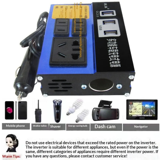 Car Electric Energy Inverter Efficient Conversion Strong Compatibility Power Converter For Vehicle Truck SUV Boat Use