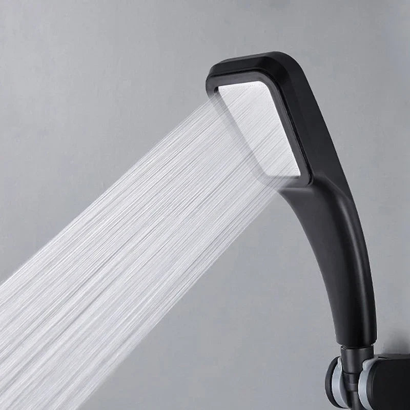 Bathroom Shower Head 300-Hole Square Hand-Held Pressurized Shower Nozzle Bath Pressurized Shower Head Water-Saving
