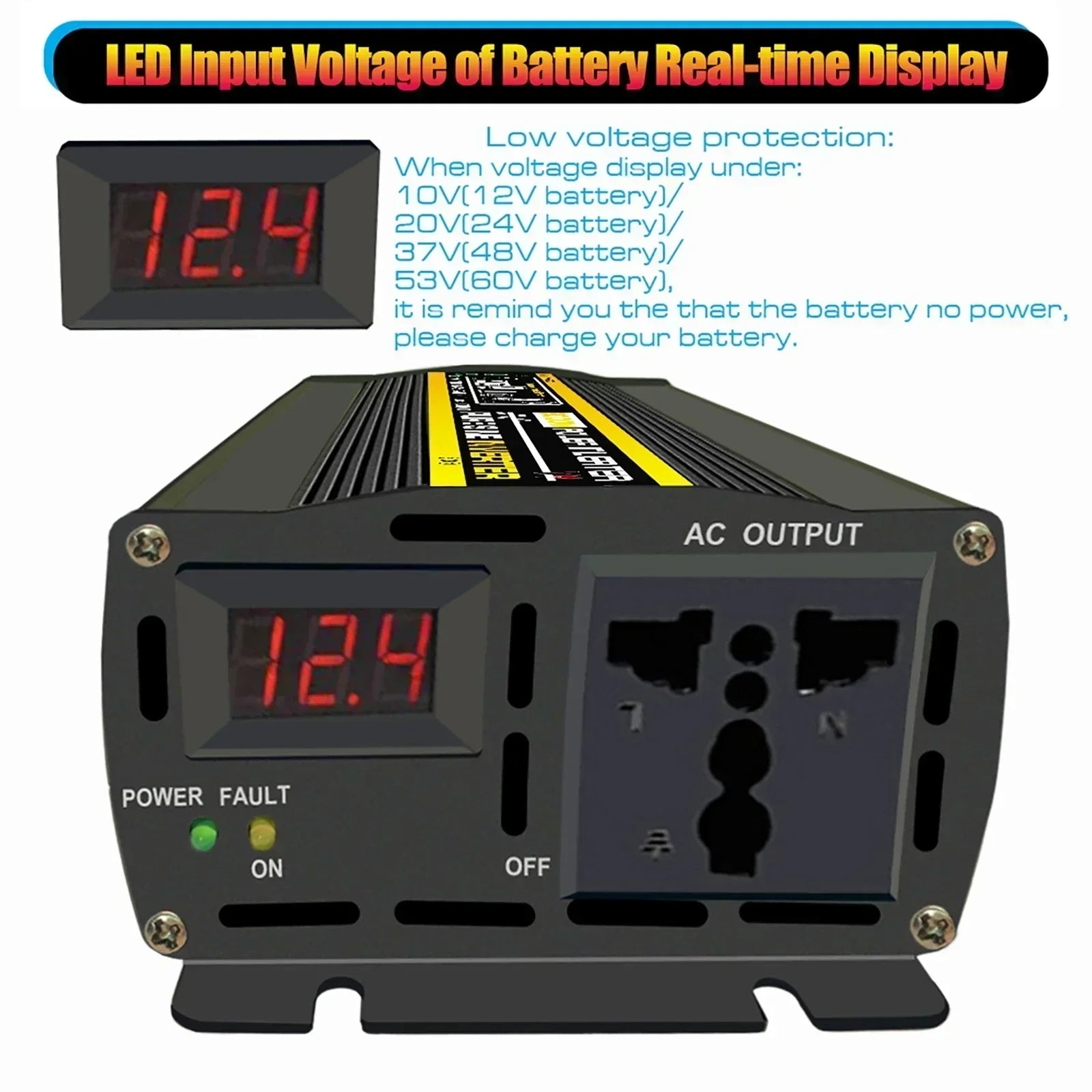10000/12000 W 12/24V To 220V Pure Sine Wave Power Inverter Solar System/Solar Panel/Home/Outdoor/RV/Camping Wave Power Inverter