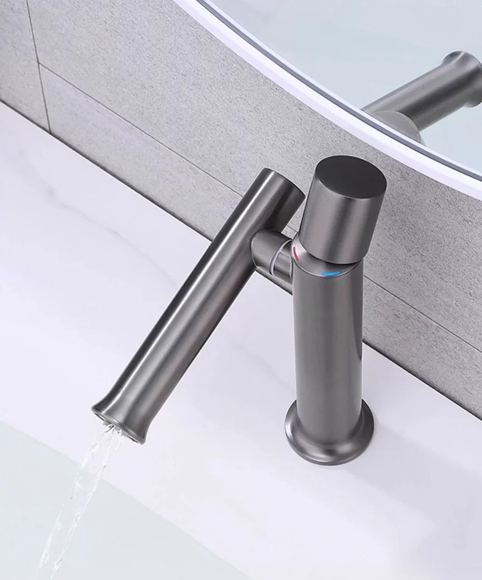 Bathroom Faucets Stainless Steel 304 Brushed Gold Basin Mixer Sink Faucet Gourmet Washbasin Tapware Hot Cold Water Tap Grey
