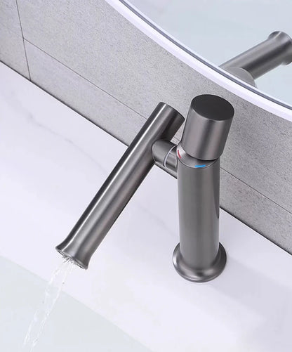 Bathroom Faucets Stainless Steel 304 Brushed Gold Basin Mixer Sink Faucet Gourmet Washbasin Tapware Hot Cold Water Tap Grey