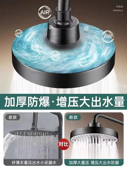 2025 New 5 Modes Large Flow Rainfall Shower Head Supercharge Shower High Pressure Top Spray Rain Showerhead Bathroom Accessories