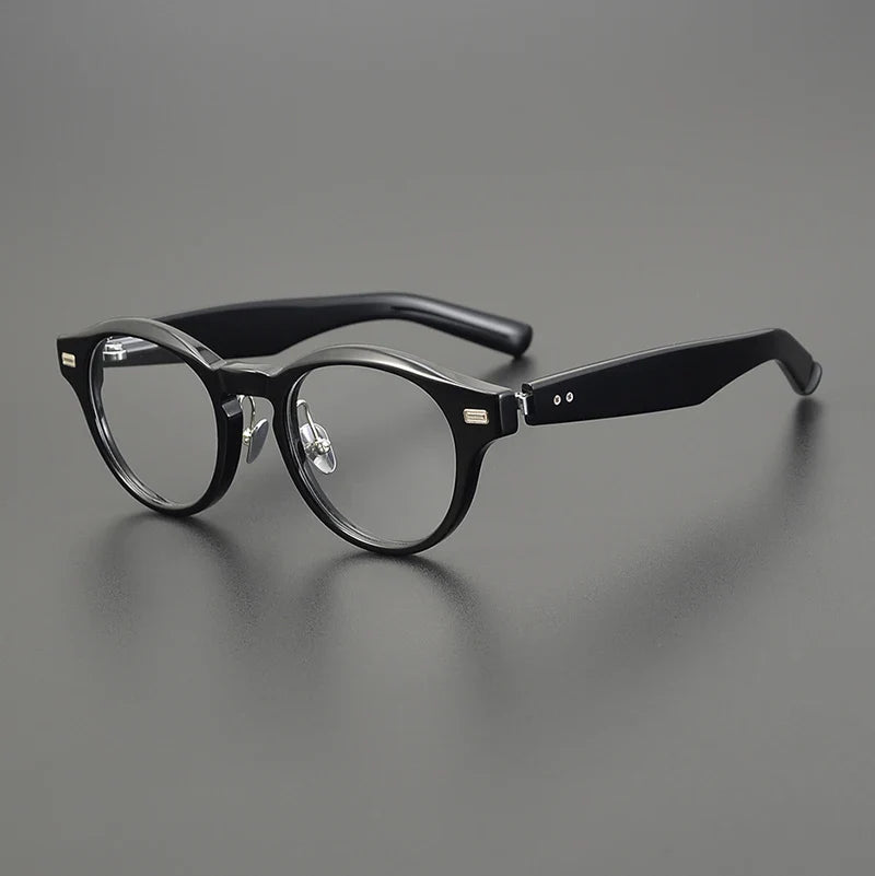 Classic Retro Round Glasses Frame Men Top Quality Acetate Trendy Eyeglasses for Women Handmade Vintage Thick Frame Eyewear