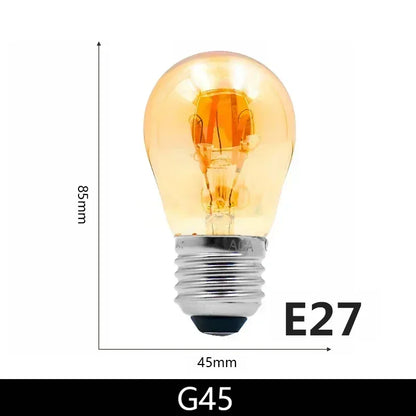 2-10pcs Retro LED Spiral Filament Light Bulb E14 E27 4W 220V Warm Yellow C35 A60 ST64 T185 T225 G80 G95 G125 Vintage Edison Lamp