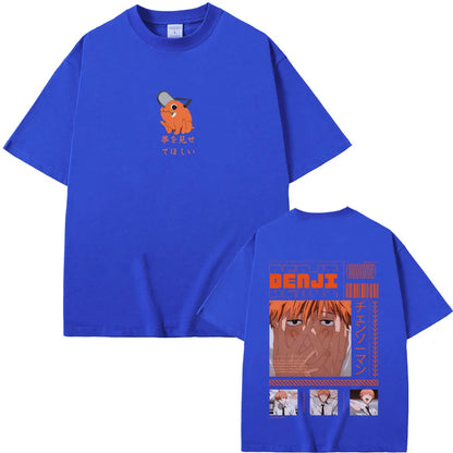 Anime Chainsaw Man T-shirt Cartoon Denji Pochita Funny Graphic T Shirts Tops Men Women Manga Casual Oversized Tshirt Streetwear
