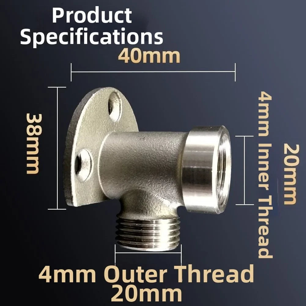 Bathroom Faucet Fixed Base Stainless Steel Wall Mount Faucet Bracket Shower Inlet Outlet Mix Water Valve Parts