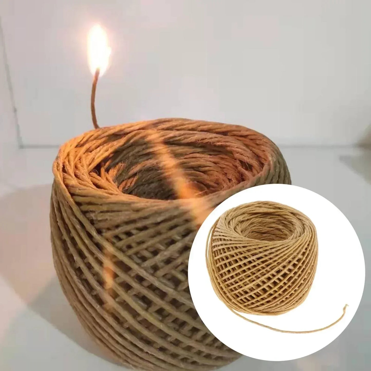 1 Roll Beeswax Wick Organic Hemps Wick 33 FT Well Coated Natural Beeswax For DIY Candle Stick Making Votives Tea Lights New