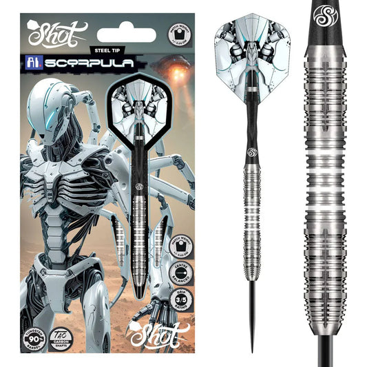 SHOT - 25g - AI Scorpula - 90% Tungsten - Steel Tip Darts Set