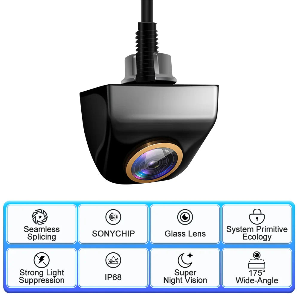 Car Rear View Camera 200° AHD 1920x1080P For Fisheye Golden Lens Full HDR Night Vision Vehicle back car reversing Front Camera