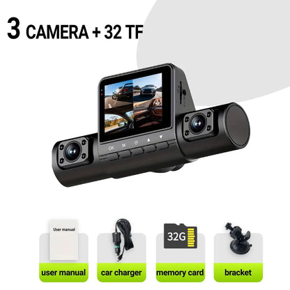 4 Camera Car Dash Cam 2.0 inch 1080P Front Cameras  480P Rear/Left/Right Cameras Wide-Angle Night Vision Collision