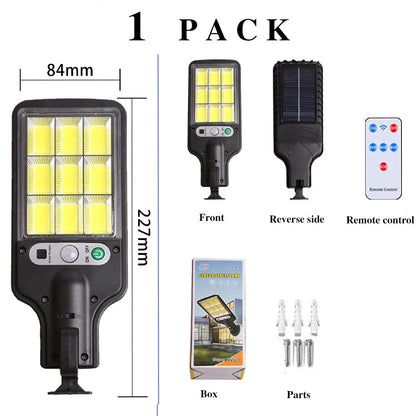 108 LED Solar Lights Outdoor With 3 Mode Waterproof Motion Sensor Security Lighting LED Wall Street Lamp for Garden Patio Path